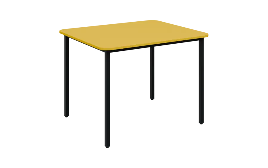 JSBR 90N Jídelní stůl 900 x 900 mm, deska žlutá odio / podnož černá